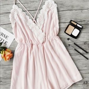 Brand new pink backless romper